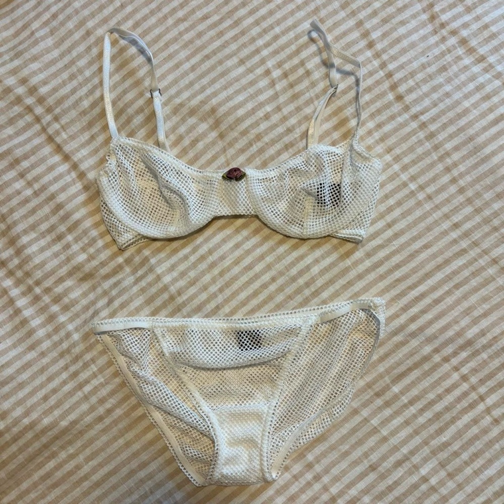 Only hearts net lace lingerie set NWOT